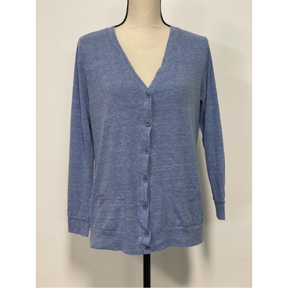 Liberty Love Lightweight Button Down Cardigan Blue Juniors Size M